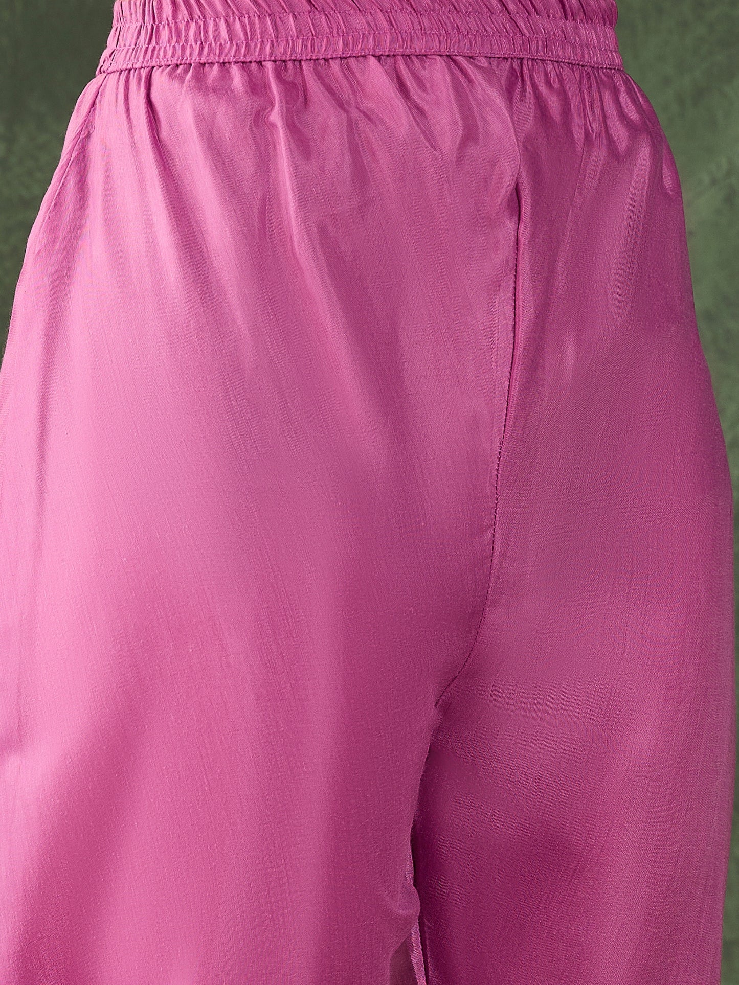 Mauve Printed Kurta Set with Dupatta