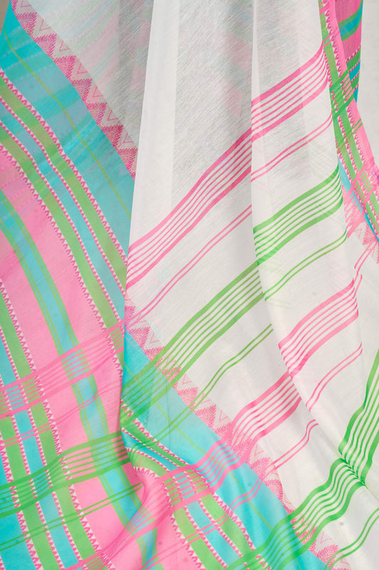 Ready-to-Wear Linen Saree with Zari Border & Printed Design | 1 Minute Saree(HRTW24