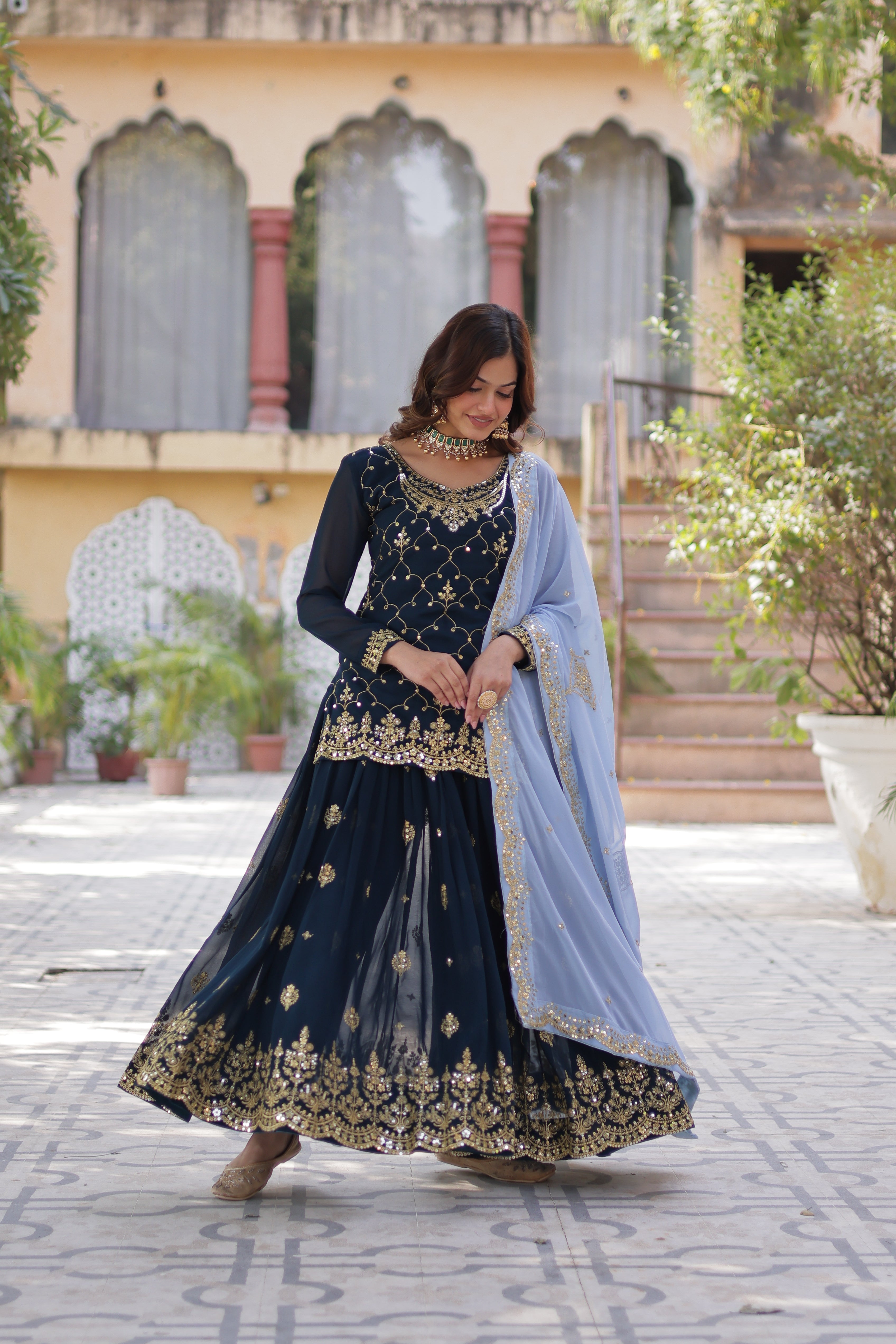 Women’s Blue Georgette Salwar Suit – Stylish & Comfortable Ethnic Wear