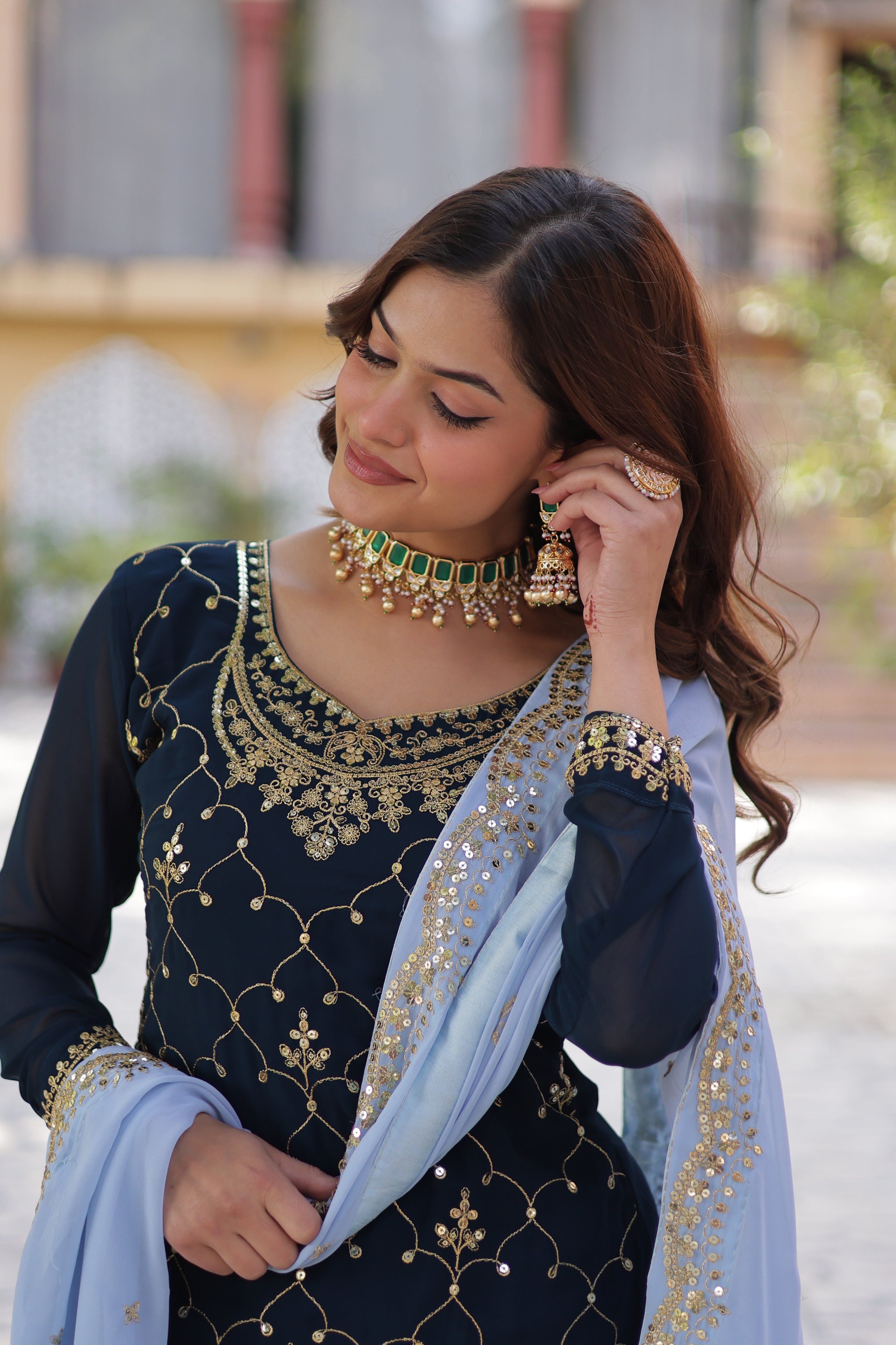 Women’s Blue Georgette Salwar Suit – Stylish & Comfortable Ethnic Wear