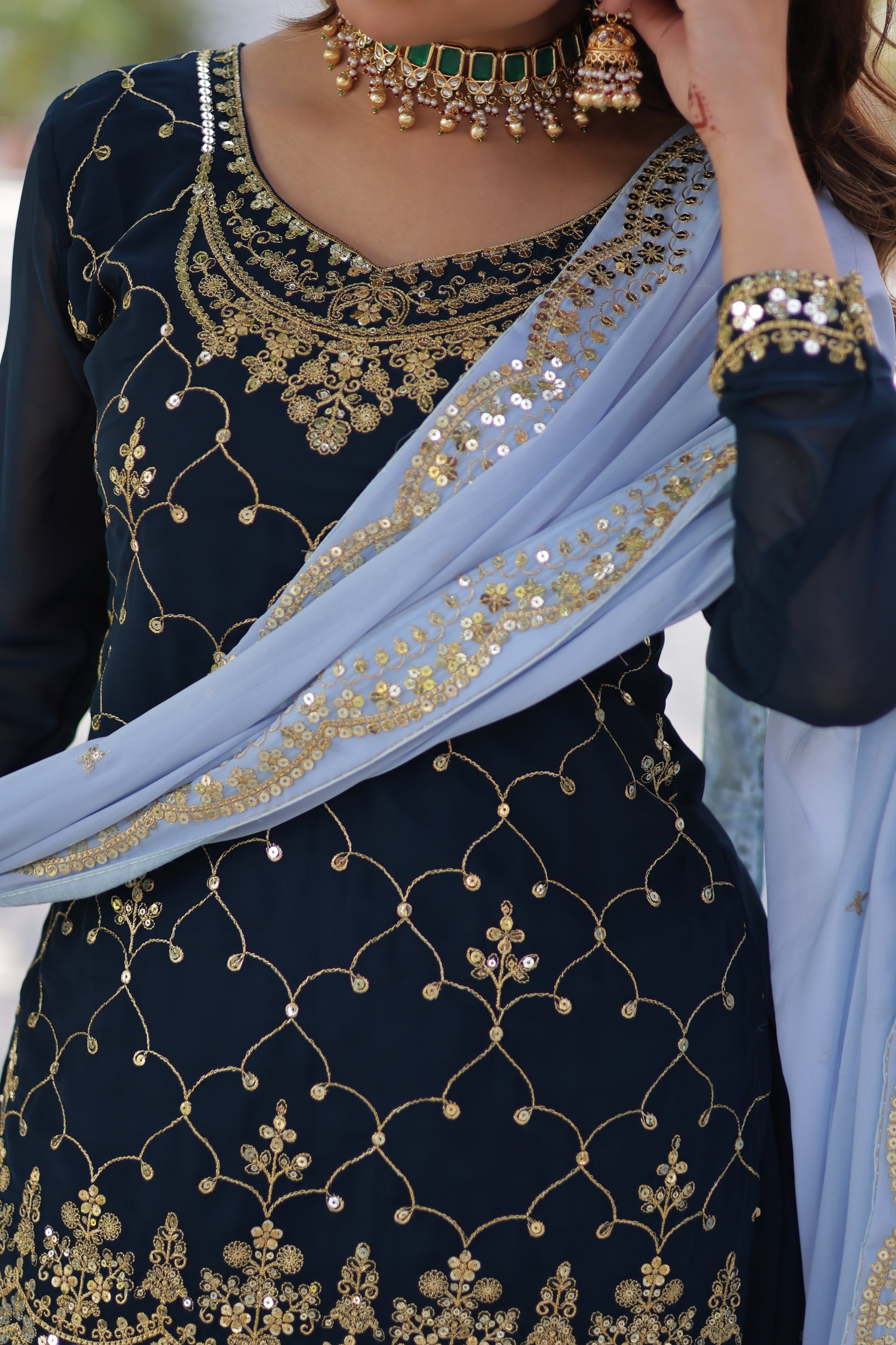 Women’s Blue Georgette Salwar Suit – Stylish & Comfortable Ethnic Wear