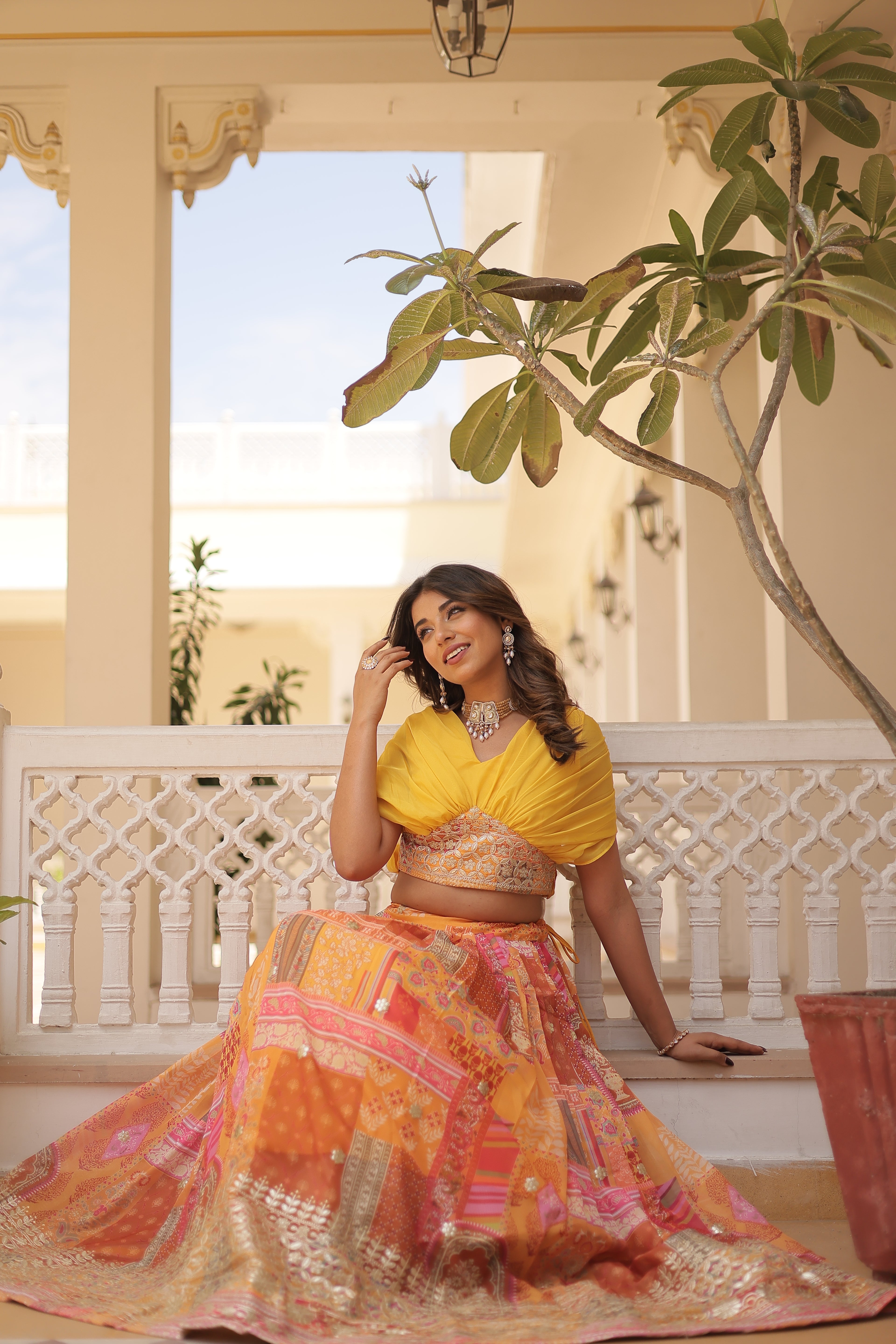 Women’s Yellow Silk Lehenga Choli– Elegant Designer Party Wear (User Can Alter From 38''-44'')