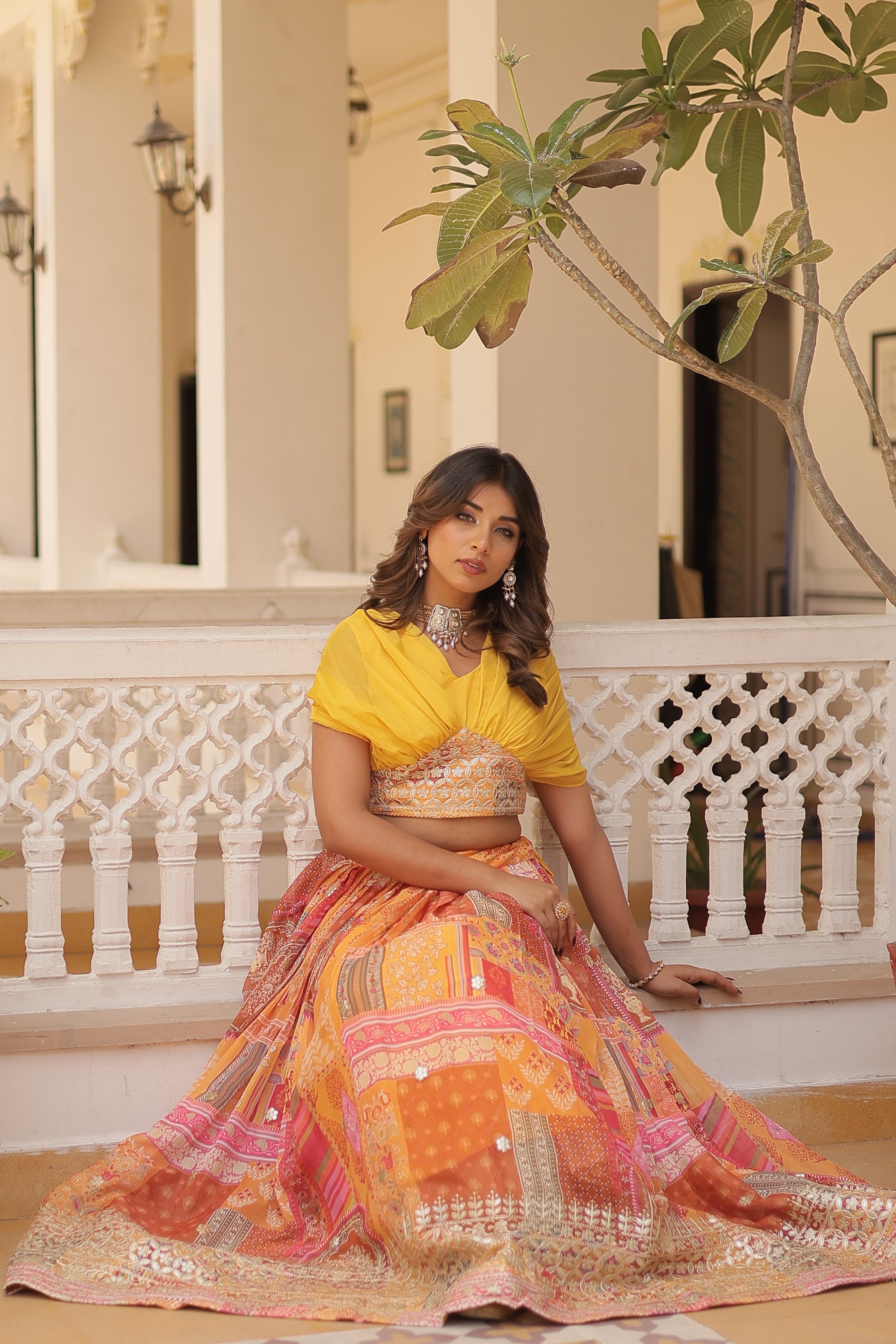 Women’s Yellow Silk Lehenga Choli– Elegant Designer Party Wear (User Can Alter From 38''-44'')