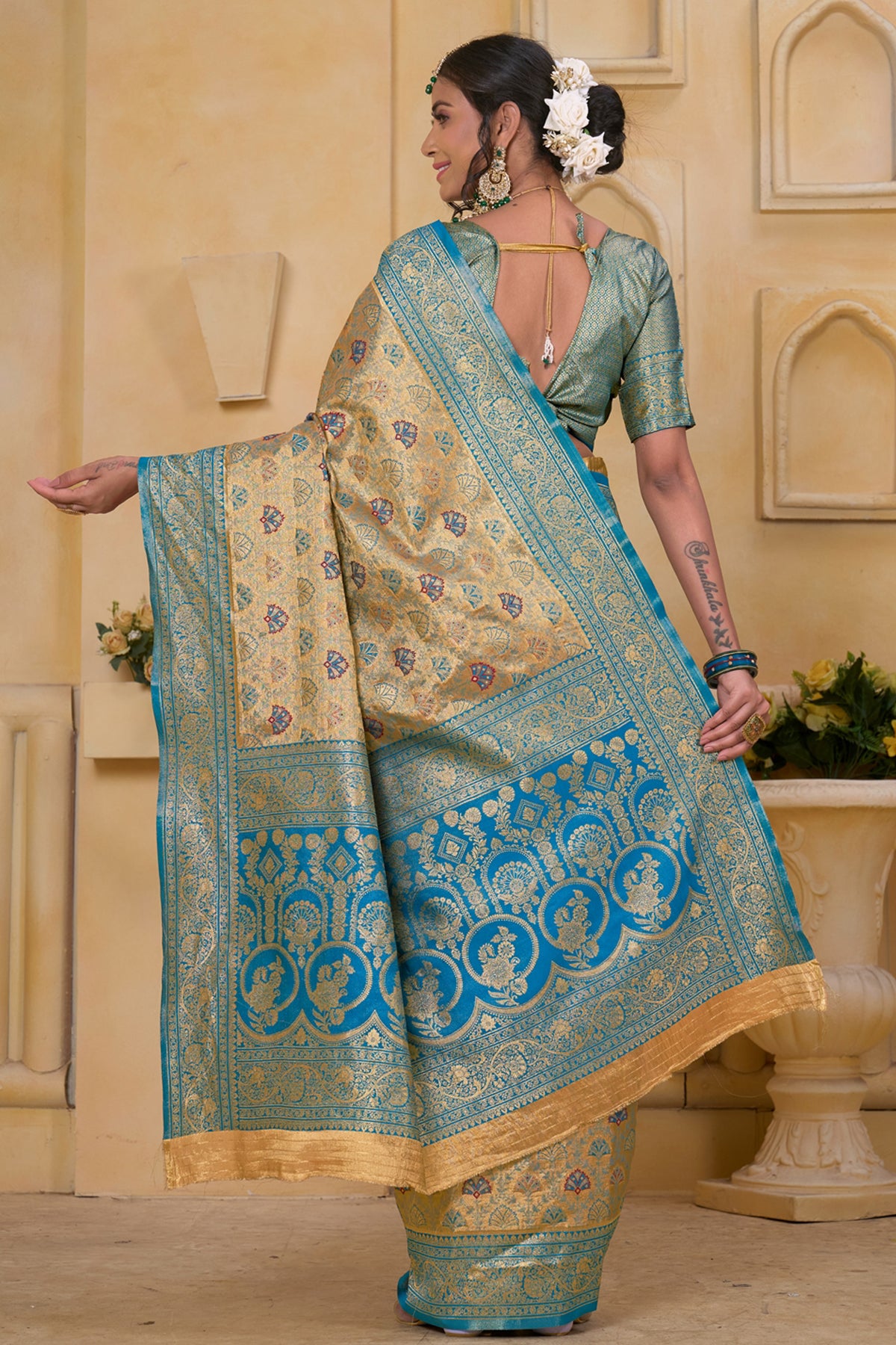 Blue Art Silk Saree for Women – Elegant Traditional Ethnic Wear