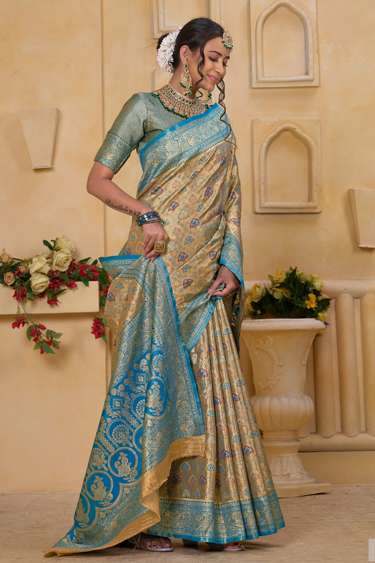 Blue Art Silk Saree for Women – Elegant Traditional Ethnic Wear