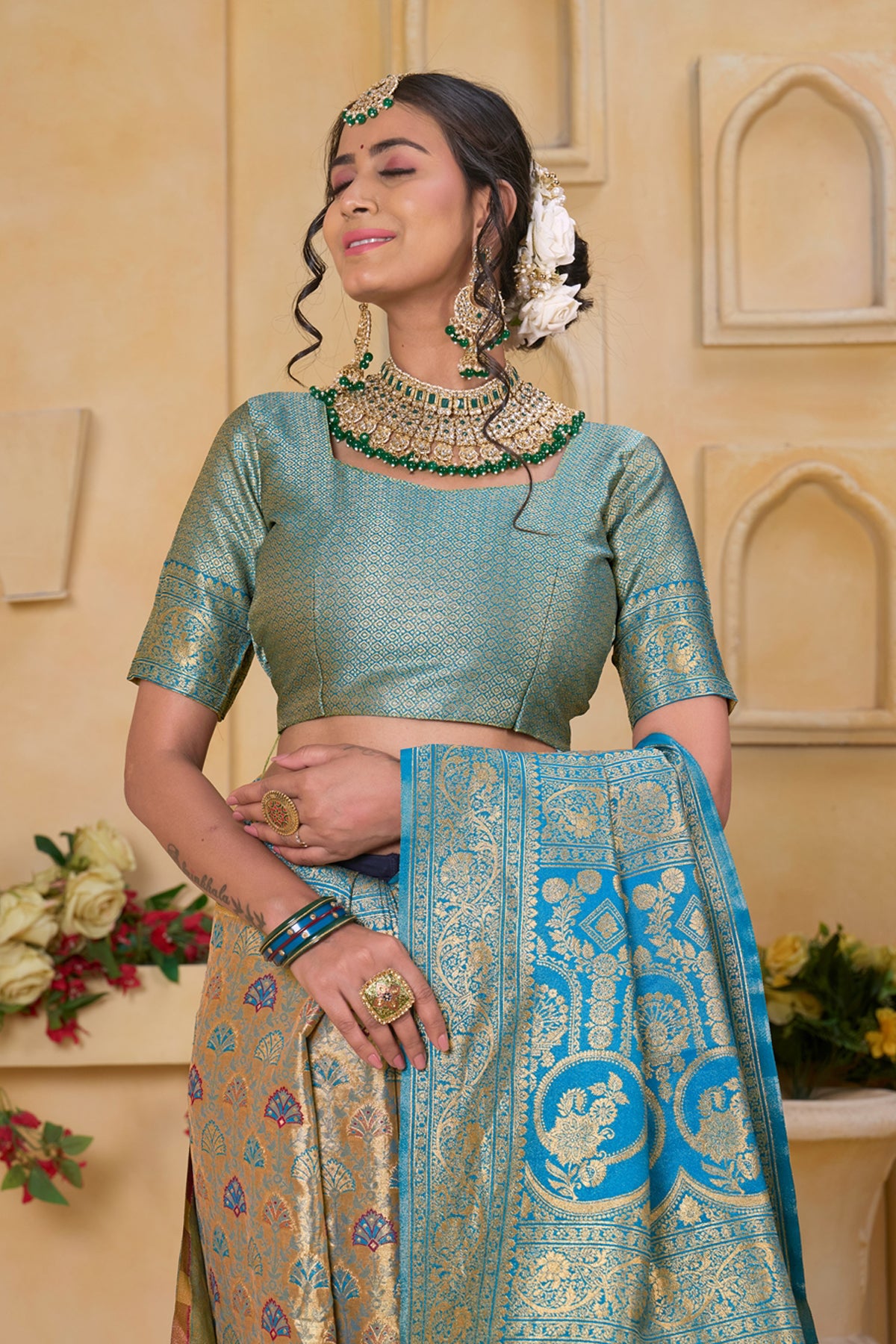 Blue Art Silk Saree for Women – Elegant Traditional Ethnic Wear