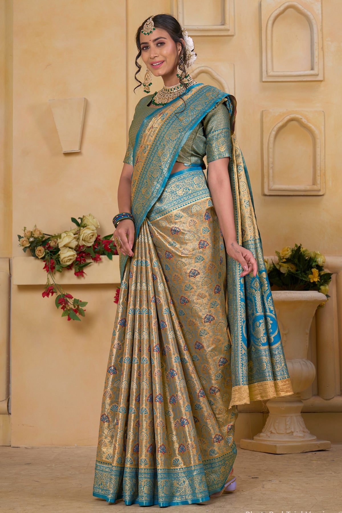 Blue Art Silk Saree for Women – Elegant Traditional Ethnic Wear