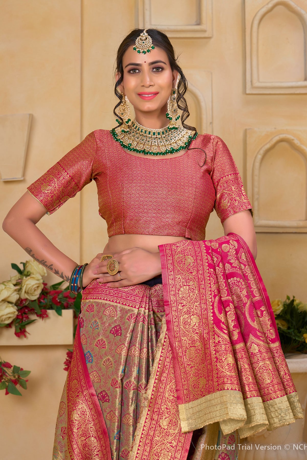 Pink Art Silk Saree for Women – Elegant Traditional Ethnic Wear