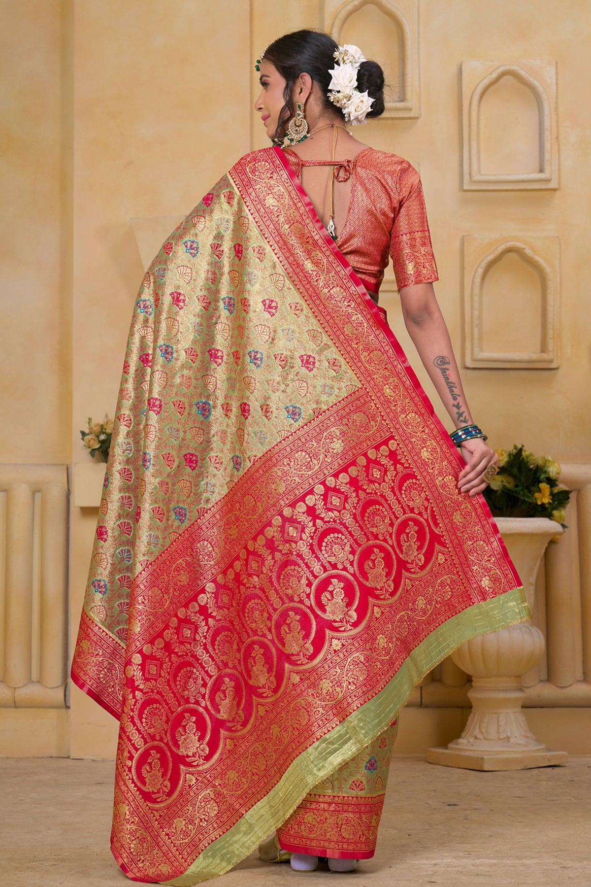 Red Art Silk Saree for Women – Elegant Traditional Ethnic Wear