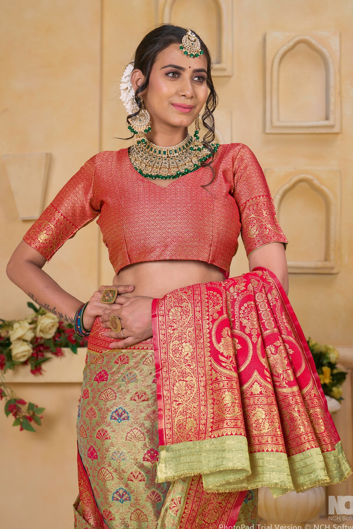 Red Art Silk Saree for Women – Elegant Traditional Ethnic Wear