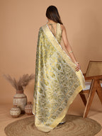 Elegance Redefined: Semi Silk Gold Green  Sarees in Vibrant Shades with Rich Zari Weave