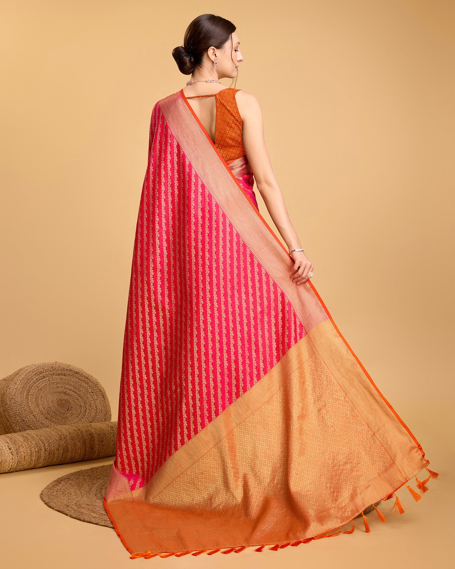 Pink Banarasi Saree – Lightweight Elegance for Weddings & Festive Celebrations