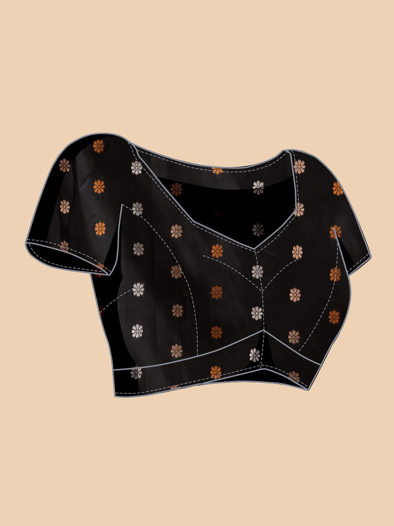 Black Pure Jacquard Fabric with Sona Chandi Zari – Perfect for Bridal & Festive Ensembles