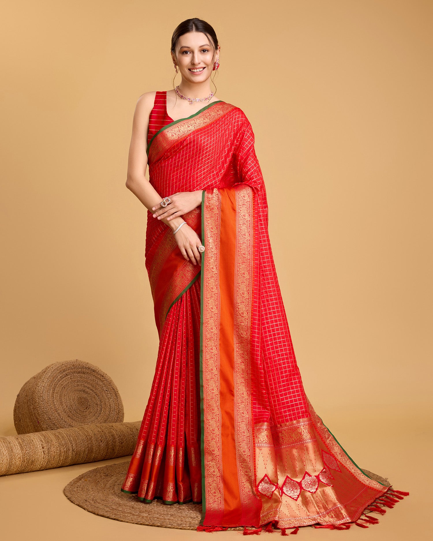 Be Wedding & Festive Ready with Our All-New PURE Jacquard Red Saree Collection