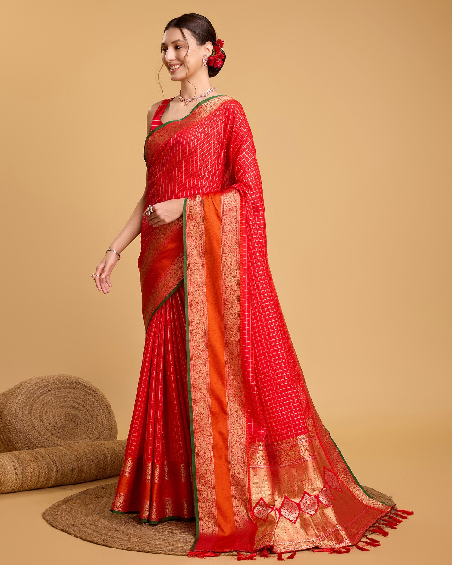 Be Wedding & Festive Ready with Our All-New PURE Jacquard Red Saree Collection