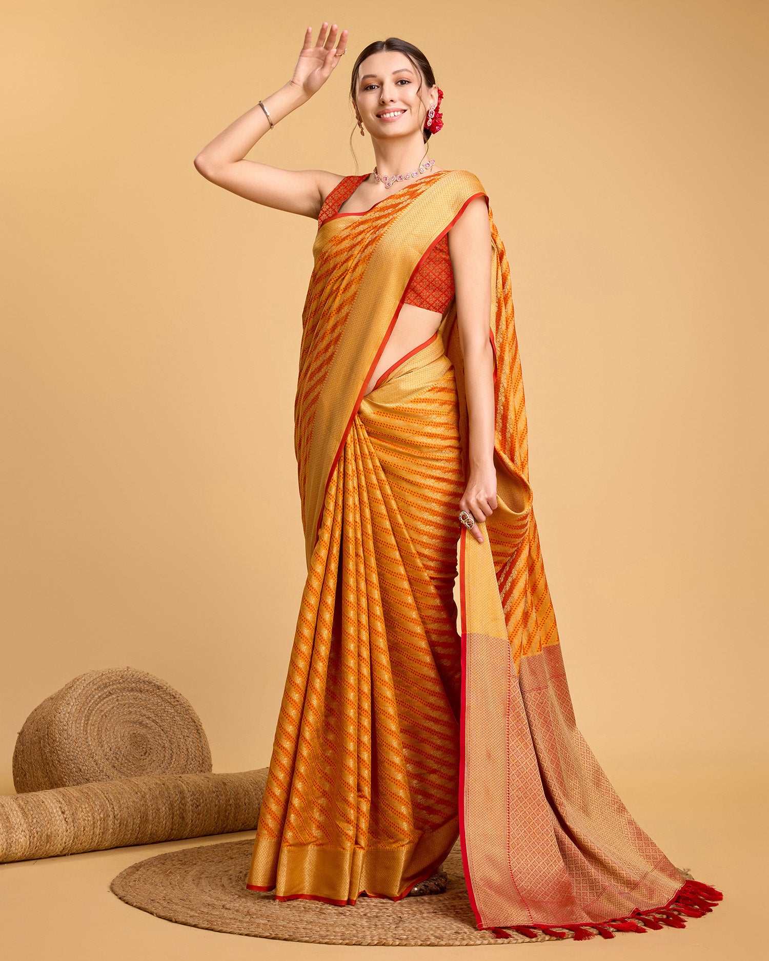 Yellow Banarasi Saree – Lightweight Elegance for Weddings & Festive Celebrations