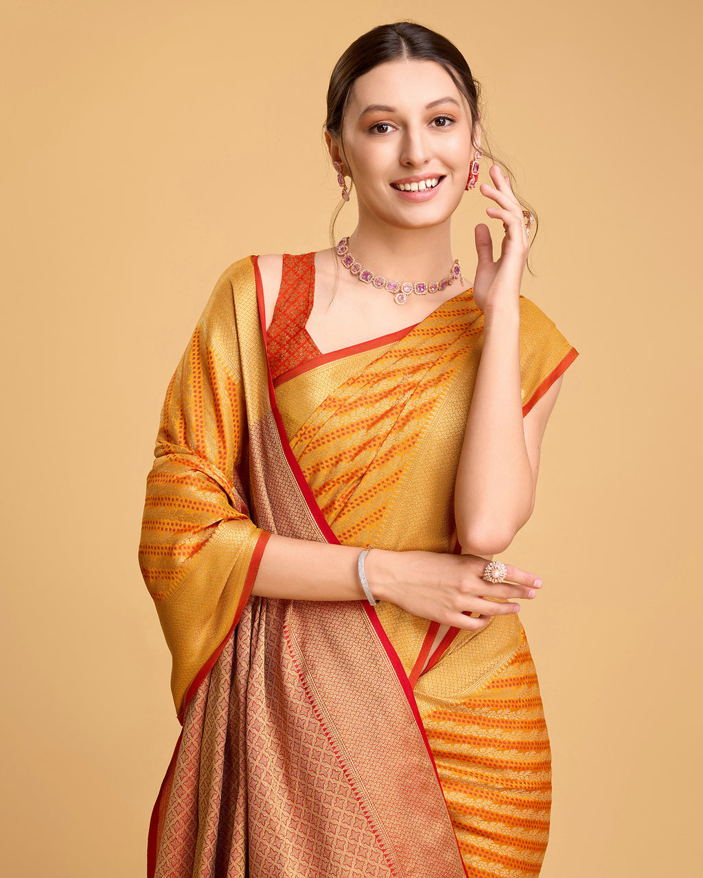 Yellow Banarasi Saree – Lightweight Elegance for Weddings & Festive Celebrations