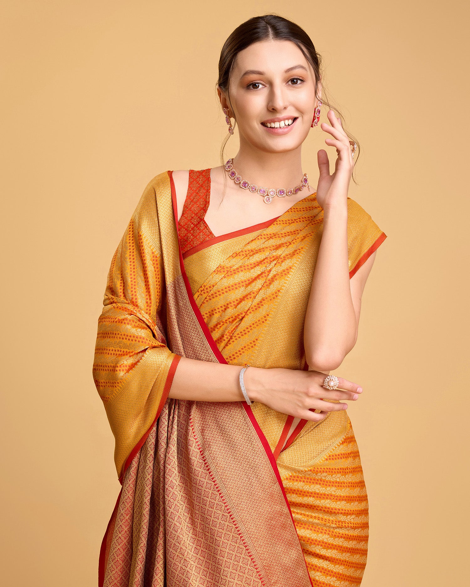 Yellow Banarasi Saree – Lightweight Elegance for Weddings & Festive Celebrations