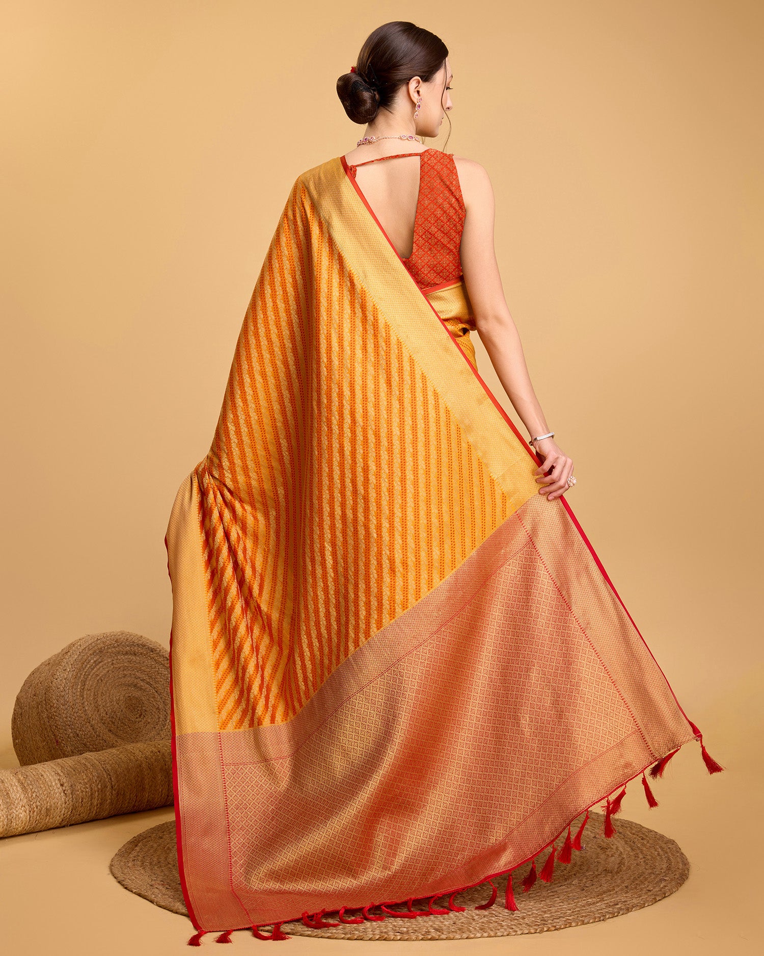 Yellow Banarasi Saree – Lightweight Elegance for Weddings & Festive Celebrations