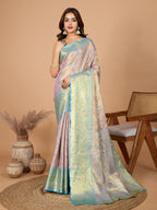 Elegance Redefined: Semi Silk Sky Blue Sarees in Vibrant Shades with Rich Zari Weave