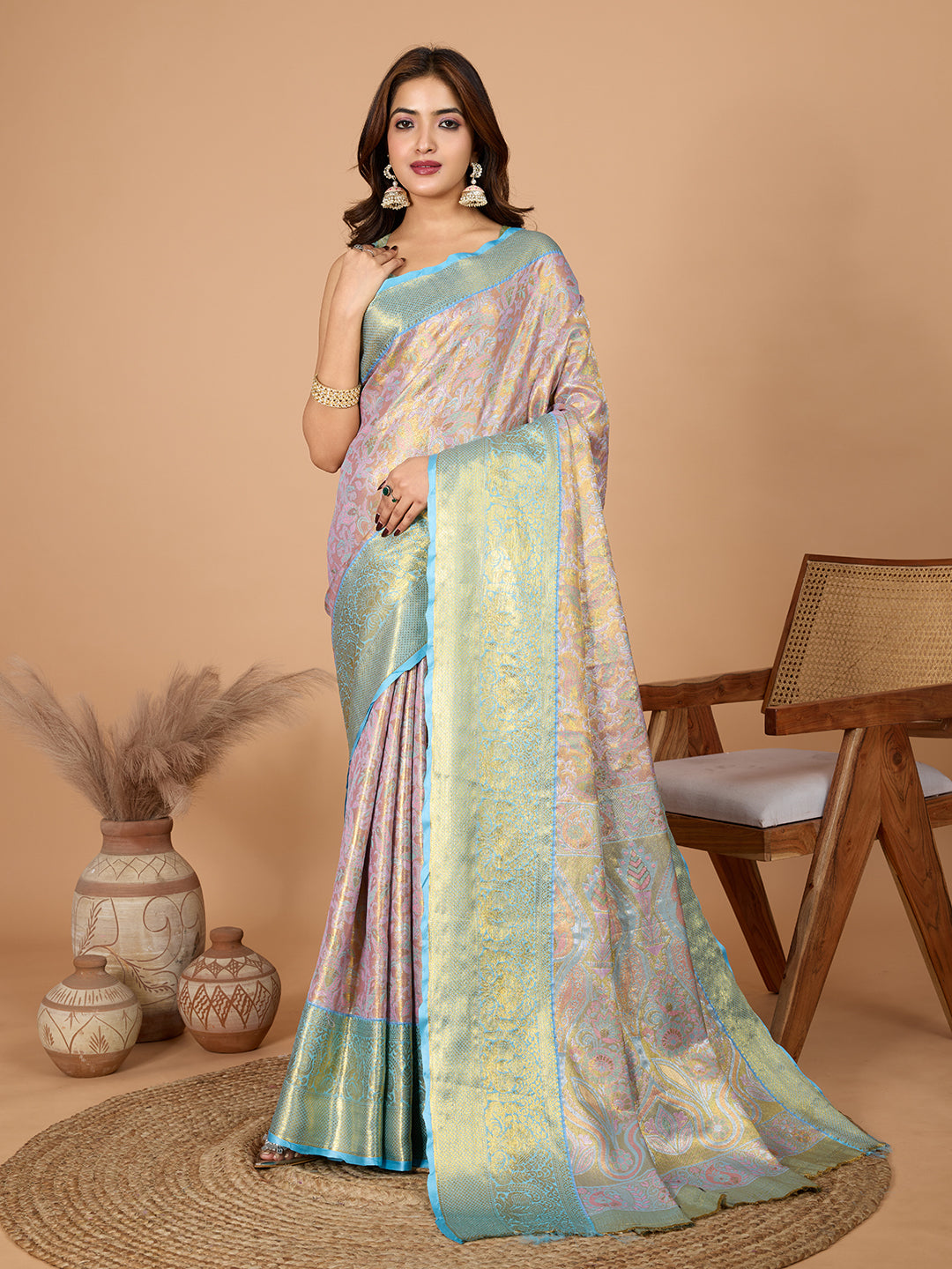 Elegance Redefined: Semi Silk Sky Blue Sarees in Vibrant Shades with Rich Zari Weave