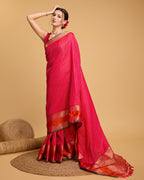 Be Wedding & Festive Ready with Our All-New PURE Jacquard Rani Pink Saree Collection