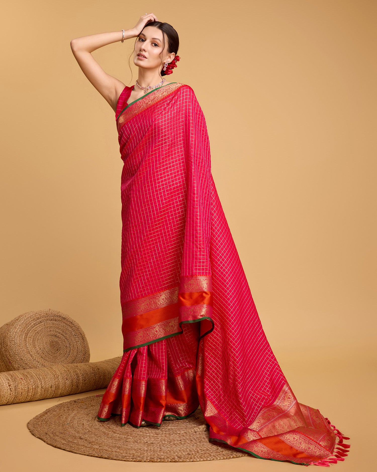 Be Wedding & Festive Ready with Our All-New PURE Jacquard Rani Pink Saree Collection