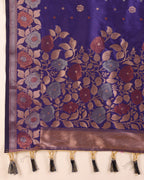 Purple Pure Jacquard Fabric with Sona Chandi Zari – Perfect for Bridal & Festive Ensembles