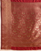 Banarasi Elegance Made Easy – Soft, Breathable Red Sarees for Wedding Glam