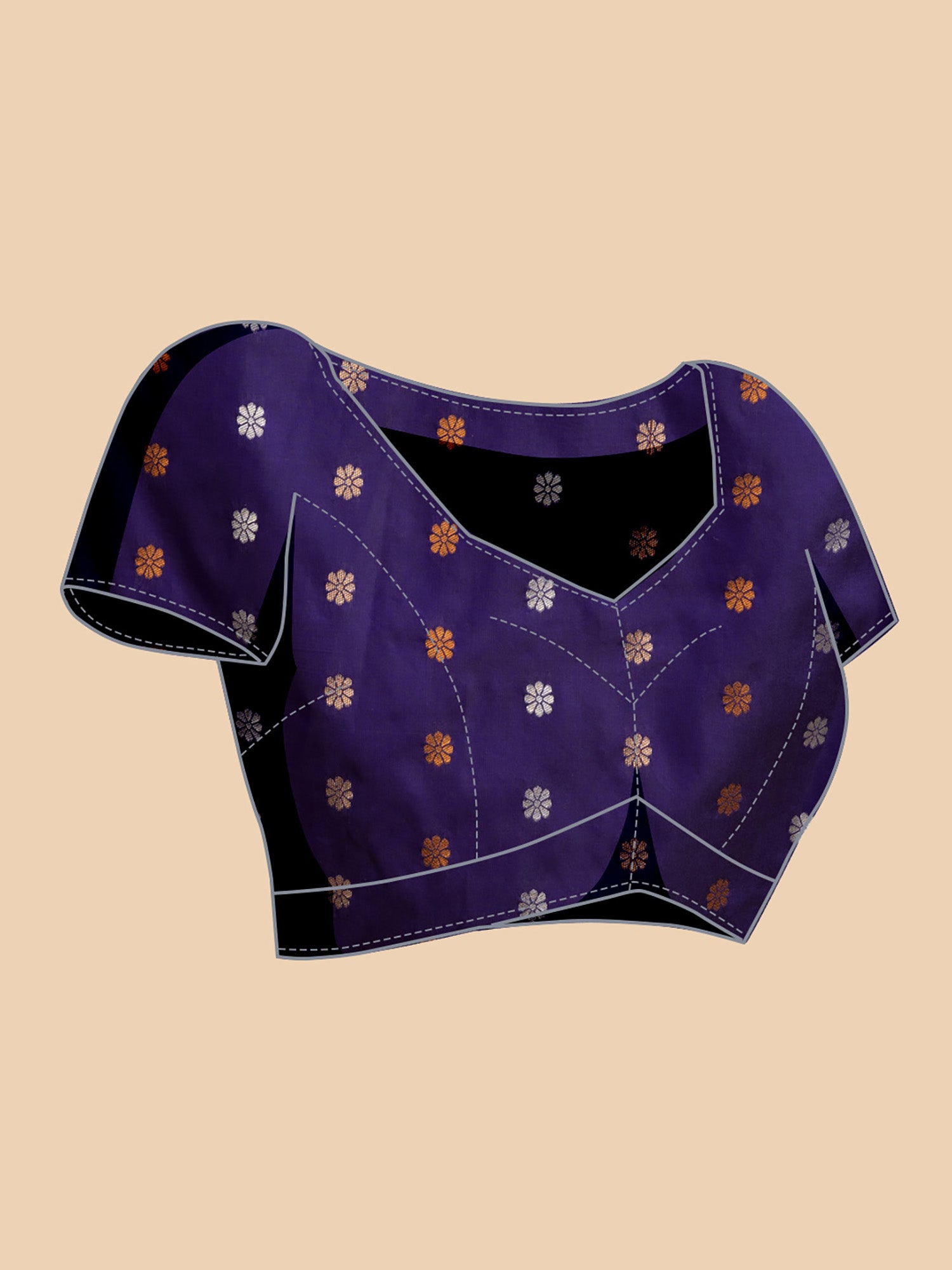 Purple Pure Jacquard Fabric with Sona Chandi Zari – Perfect for Bridal & Festive Ensembles