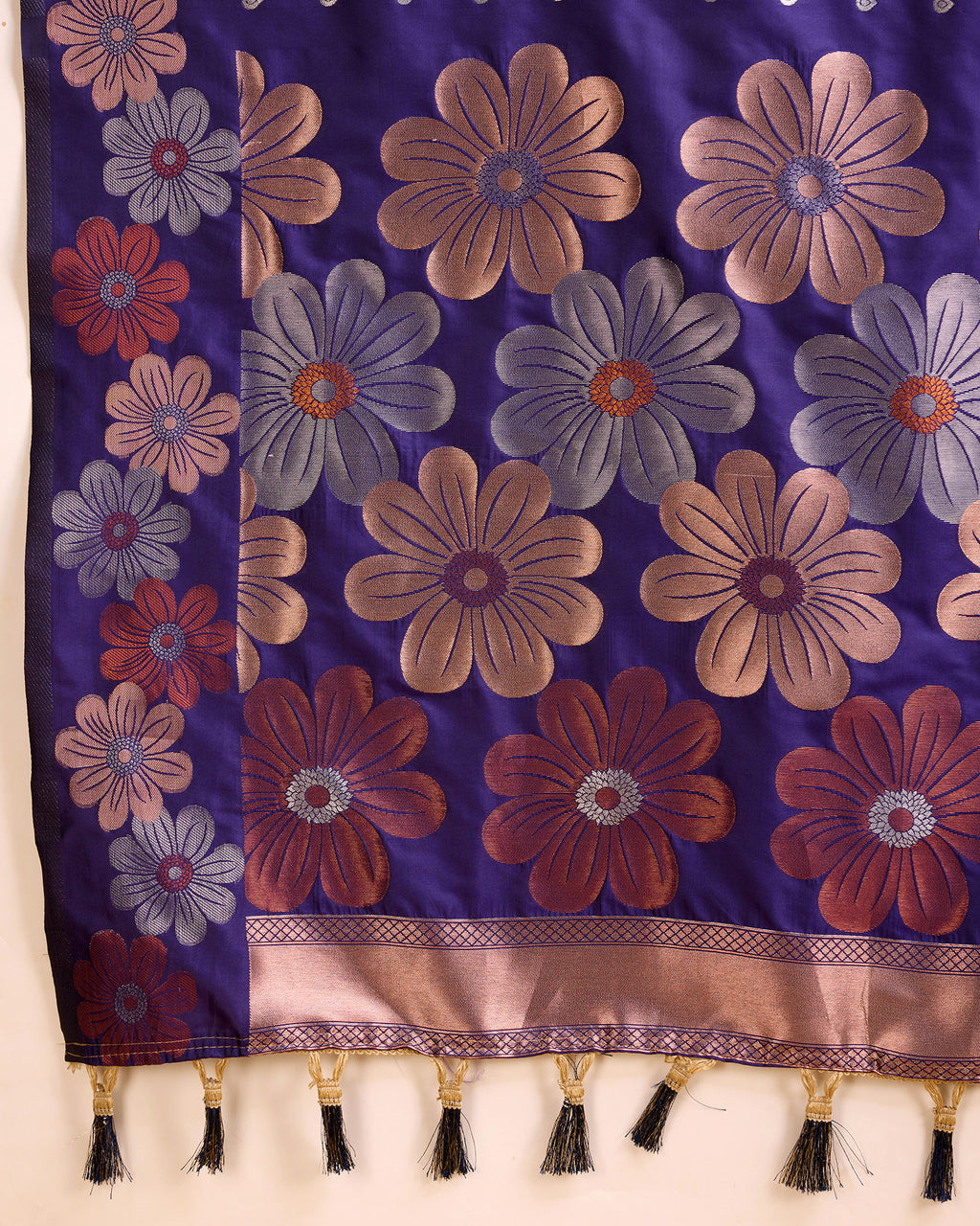 Purple Pure Jacquard Fabric with Sona Chandi Zari – Perfect for Bridal & Festive Ensembles