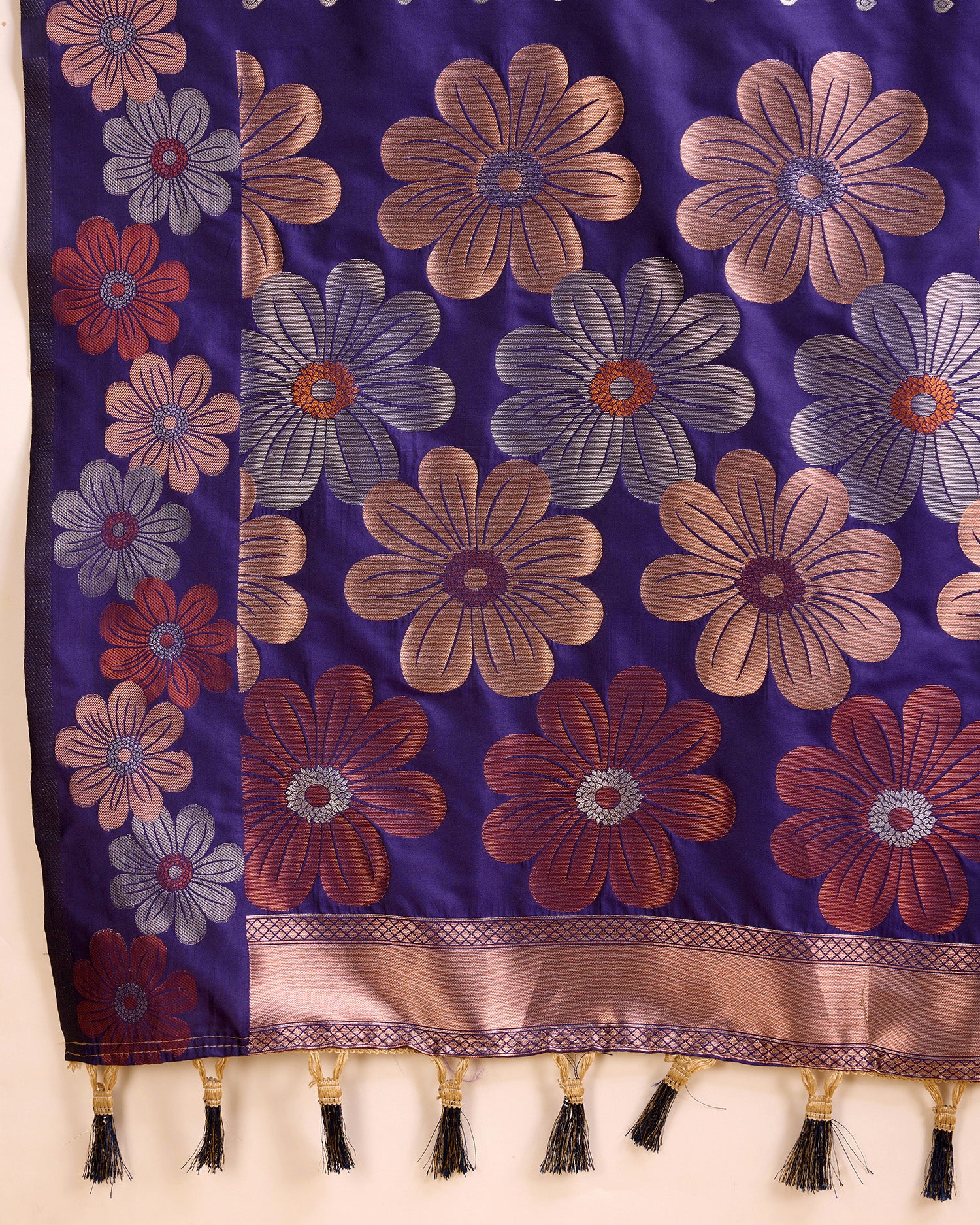 Purple Pure Jacquard Fabric with Sona Chandi Zari – Perfect for Bridal & Festive Ensembles