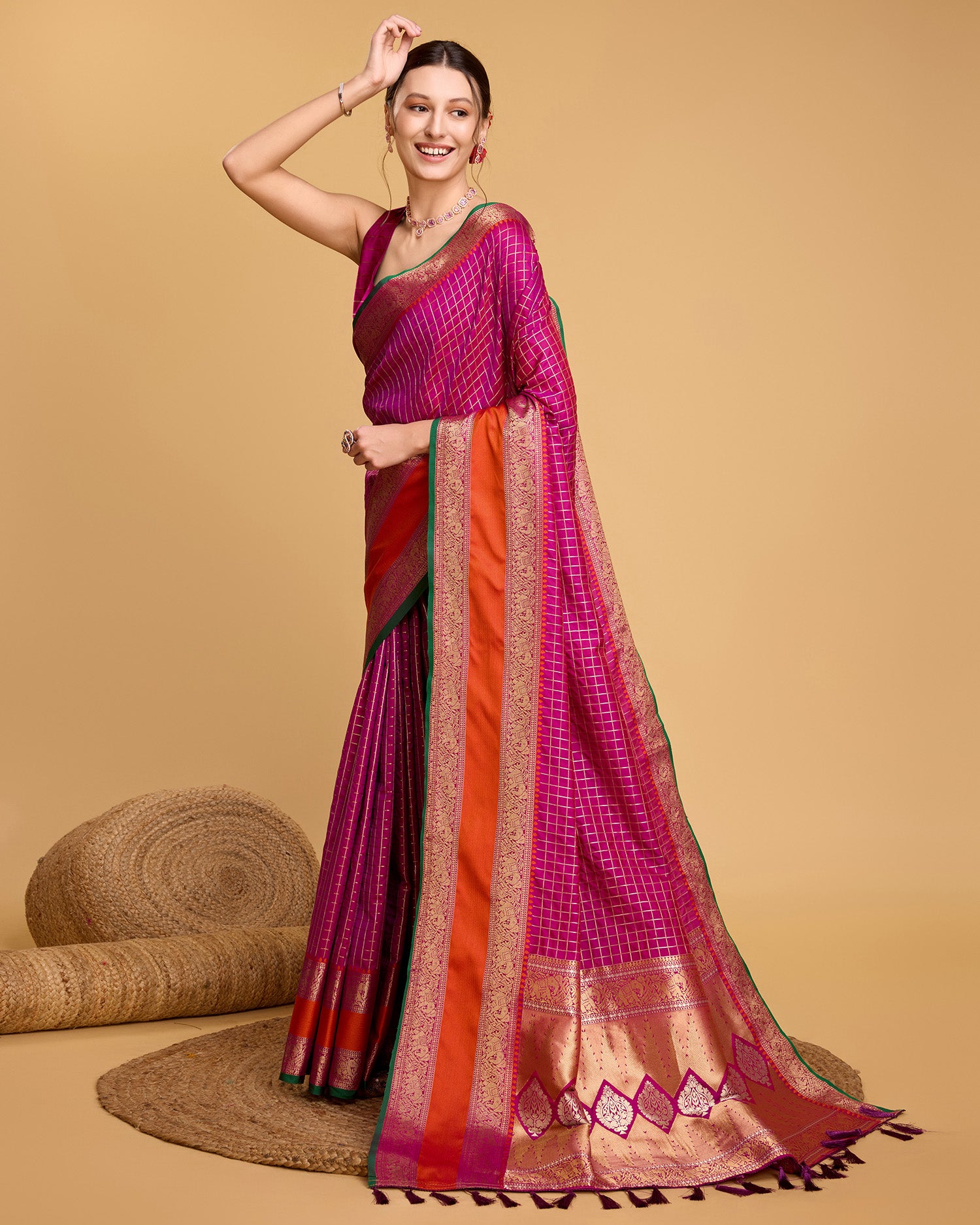 Be Wedding & Festive Ready with Our All-New PURE Jacquard Pink Saree Collection