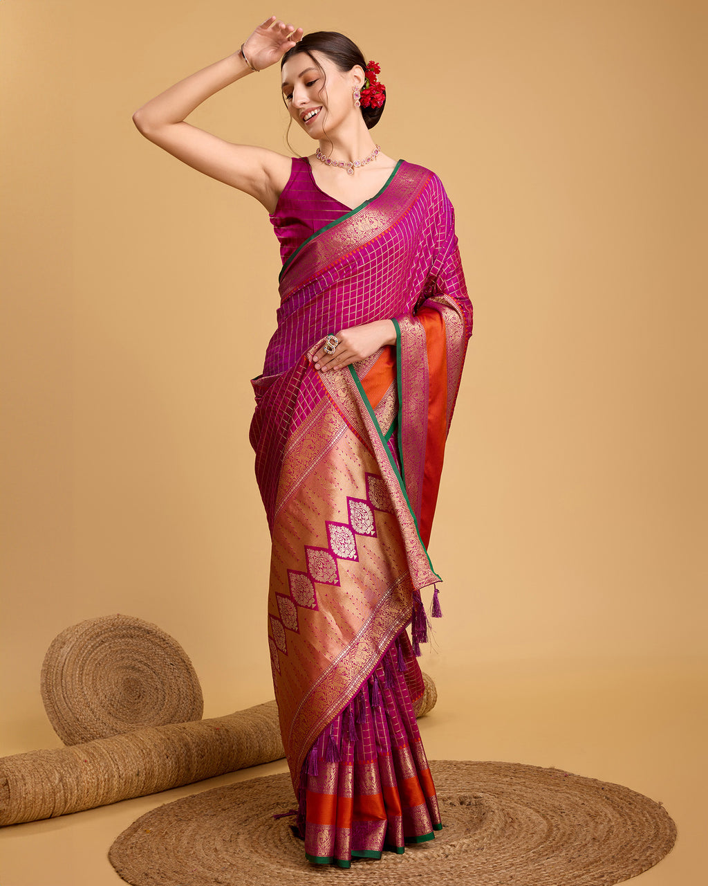 Be Wedding & Festive Ready with Our All-New PURE Jacquard Pink Saree Collection