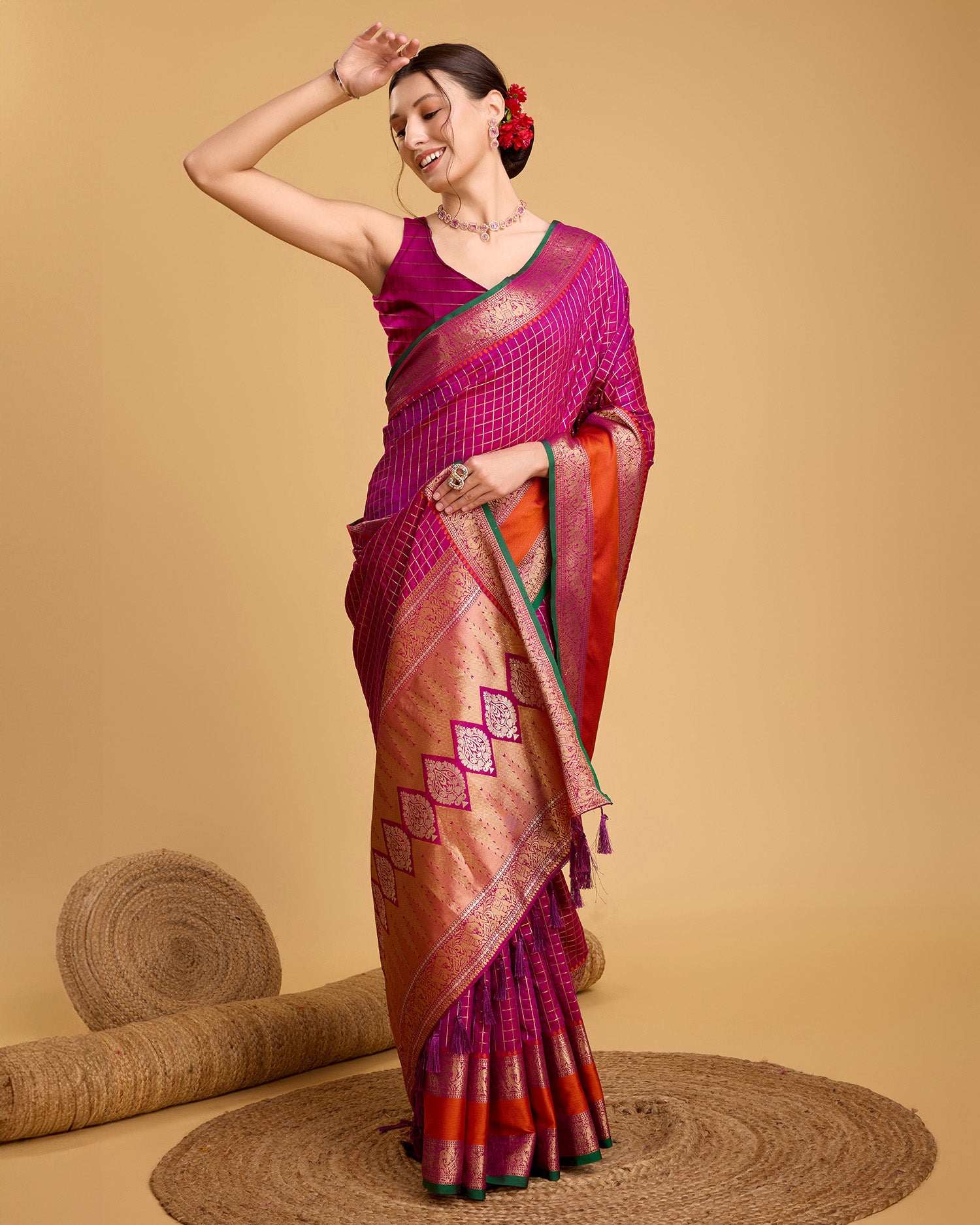 Be Wedding & Festive Ready with Our All-New PURE Jacquard Pink Saree Collection