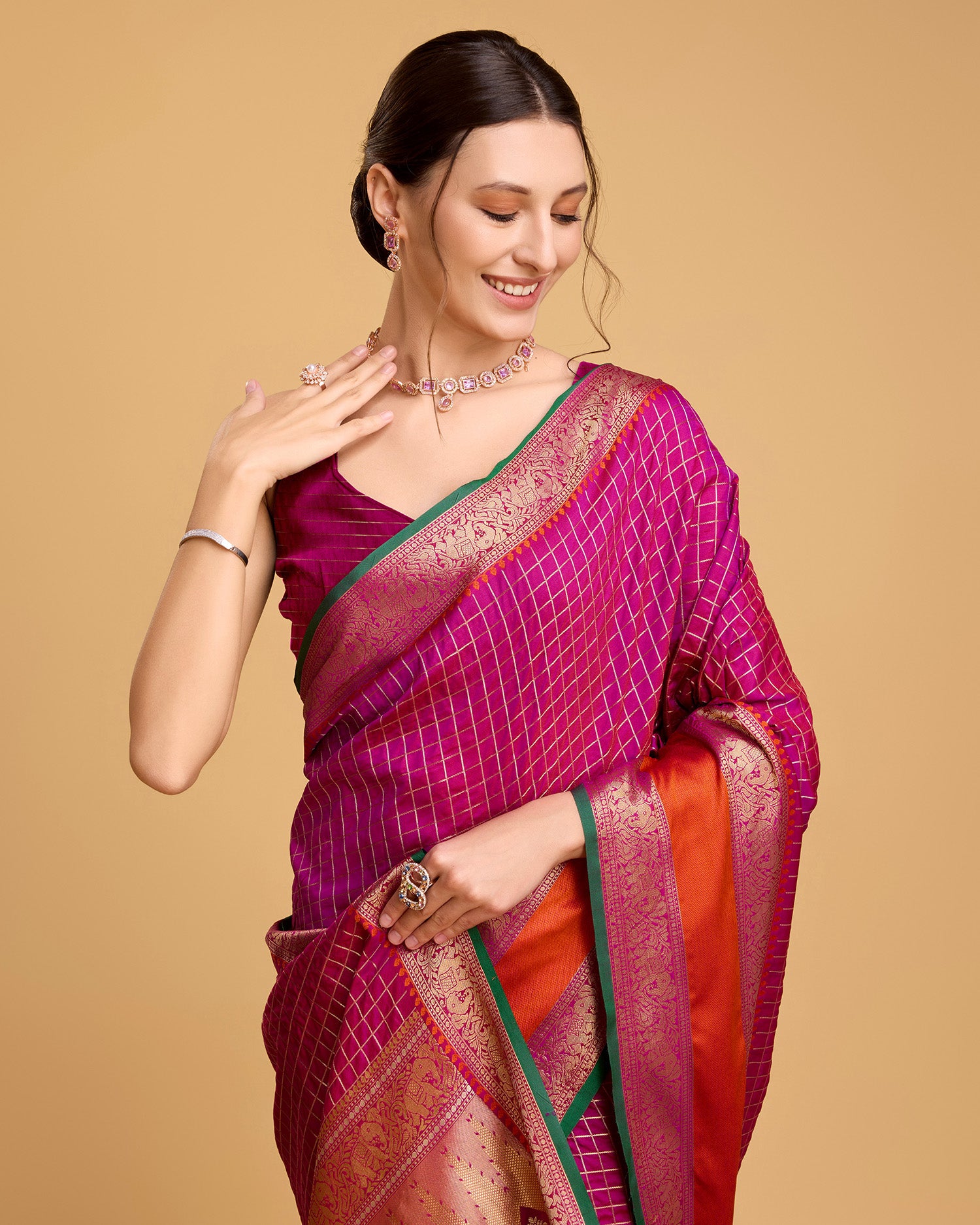 Be Wedding & Festive Ready with Our All-New PURE Jacquard Pink Saree Collection