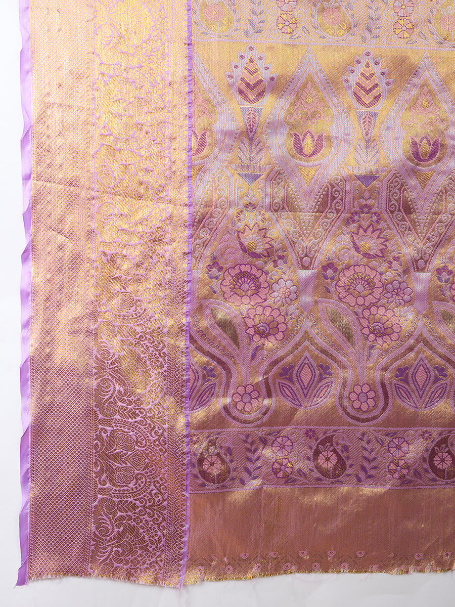 Elegance Redefined: Semi Silk Lavender Sarees in Vibrant Shades with Rich Zari Weave