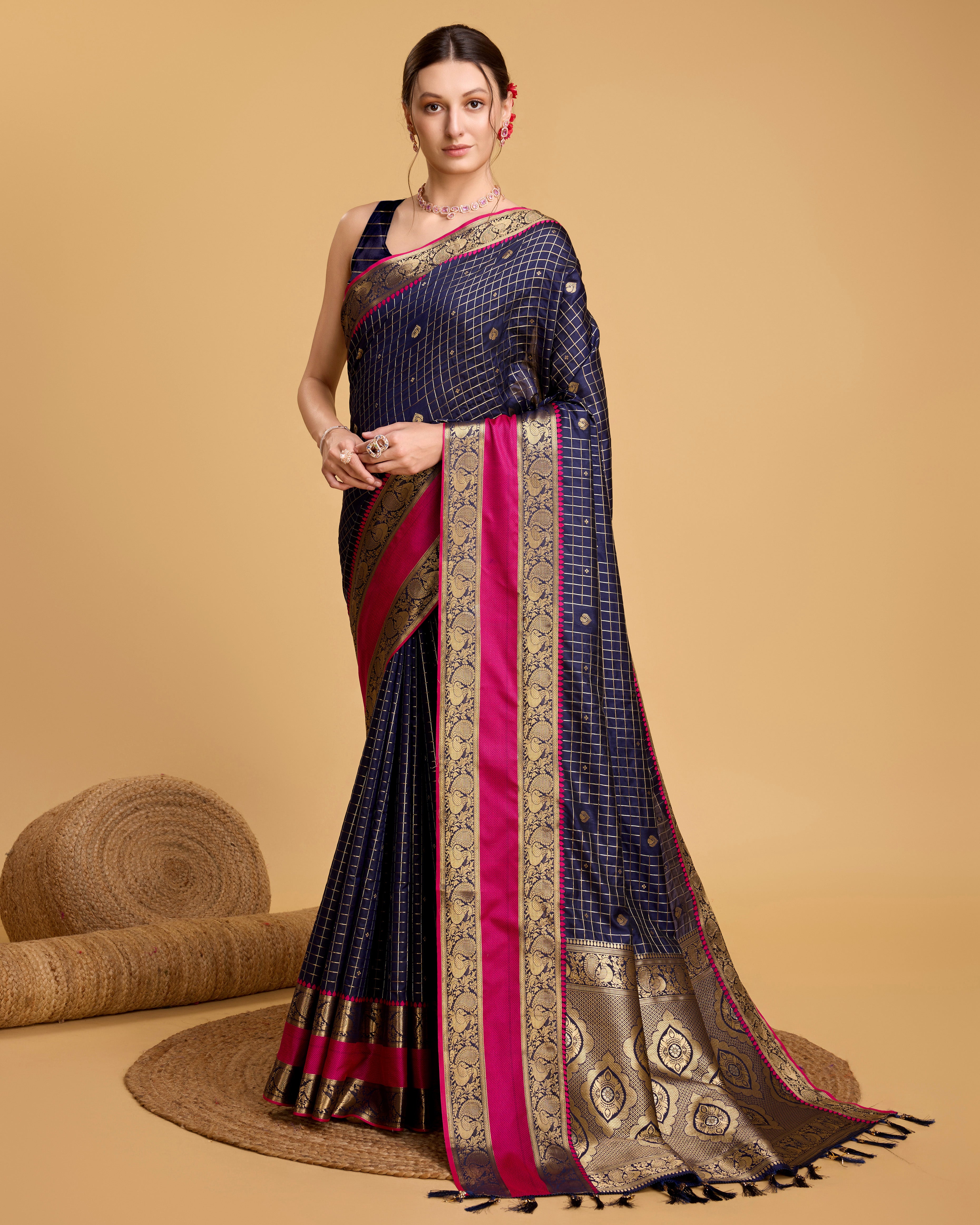 Navy Blue Soft, Stunning & Wedding-Ready: Banarasi Sarees for Every Celebration