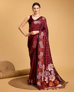 Maroon Pure Jacquard Fabric with Sona Chandi Zari – Perfect for Bridal & Festive Ensembles