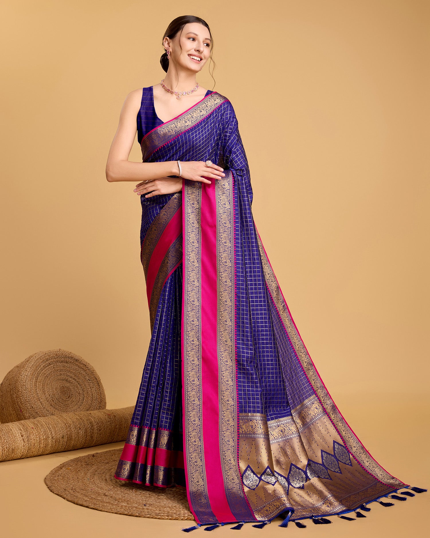 Be Wedding & Festive Ready with Our All-New PURE Jacquard Blue Saree Collection
