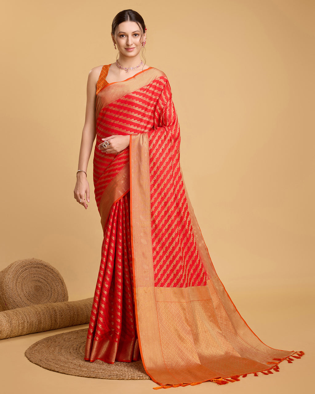 Red Banarasi Saree – Lightweight Elegance for Weddings & Festive Celebrations