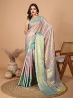 Elegance Redefined: Semi Silk Sky Blue Sarees in Vibrant Shades with Rich Zari Weave