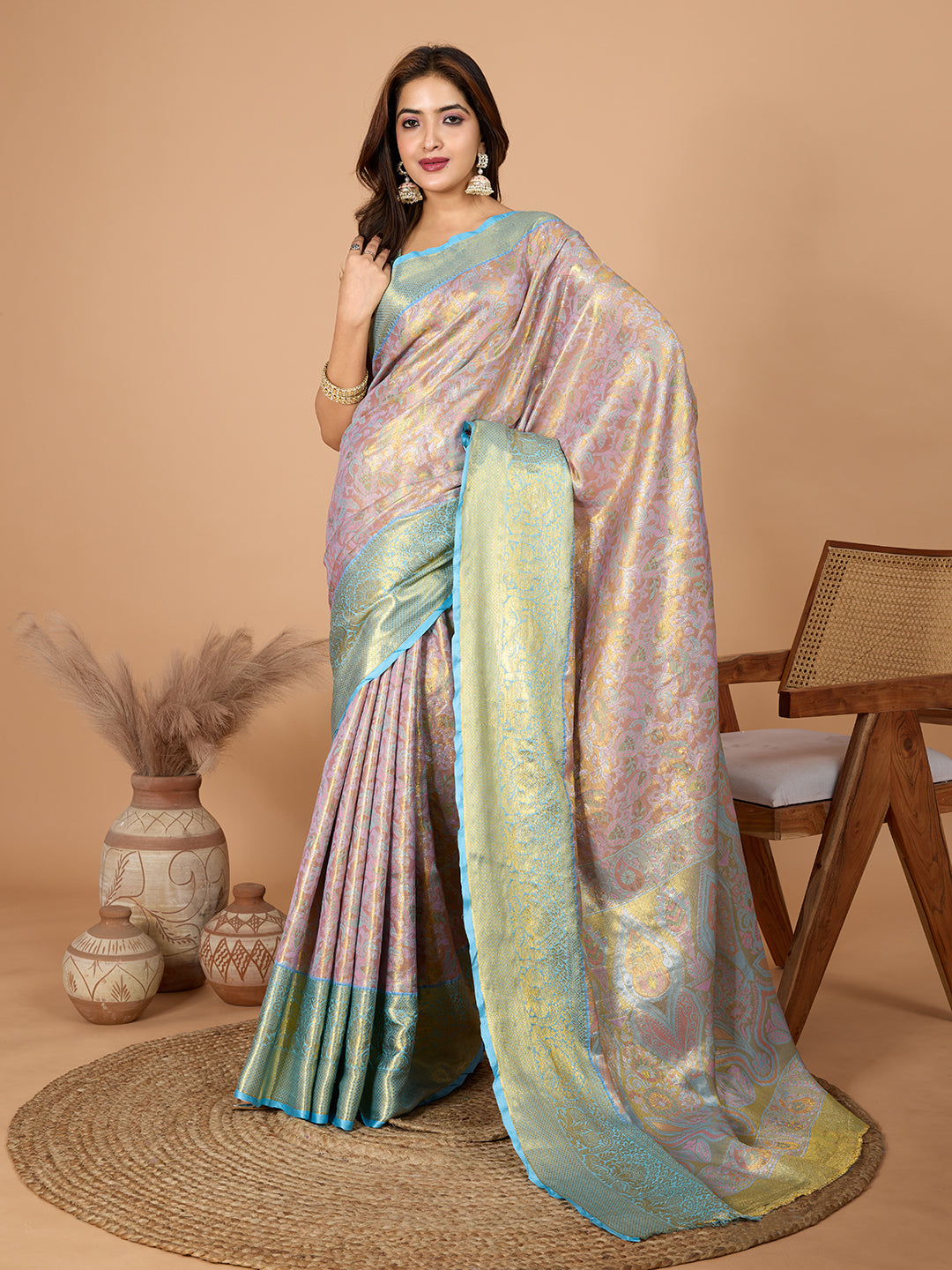Elegance Redefined: Semi Silk Sky Blue Sarees in Vibrant Shades with Rich Zari Weave
