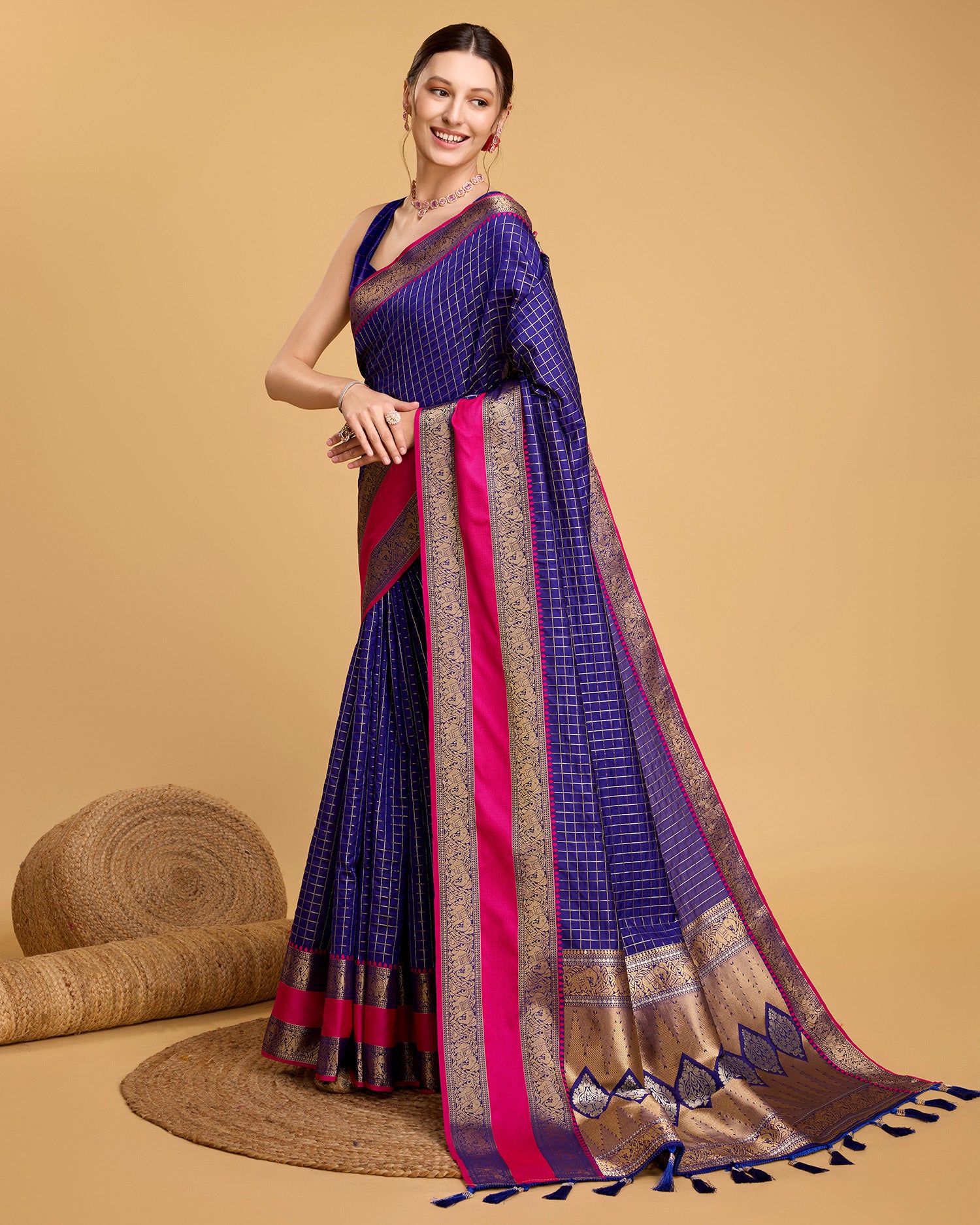 Be Wedding & Festive Ready with Our All-New PURE Jacquard Blue Saree Collection