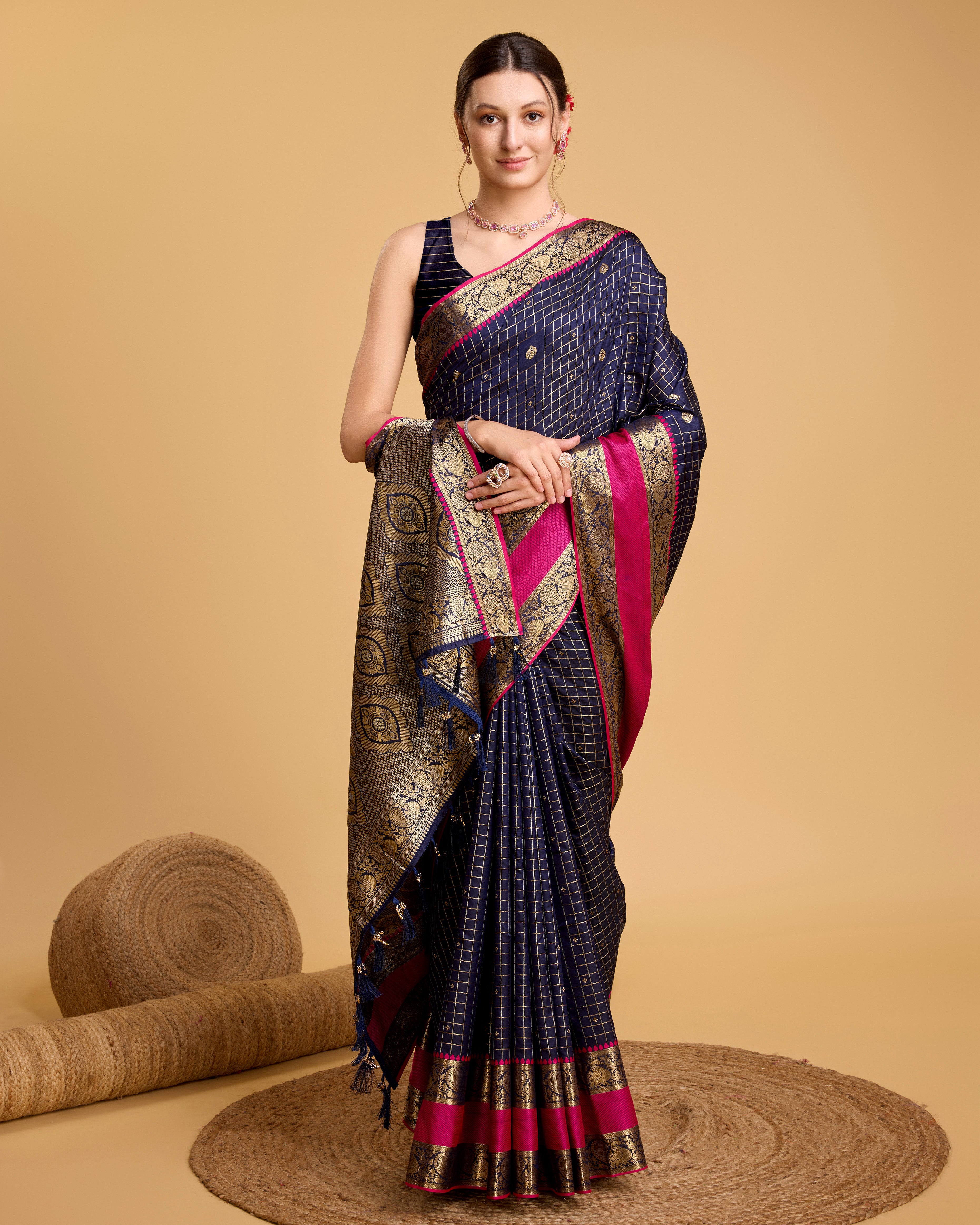 Navy Blue Soft, Stunning & Wedding-Ready: Banarasi Sarees for Every Celebration