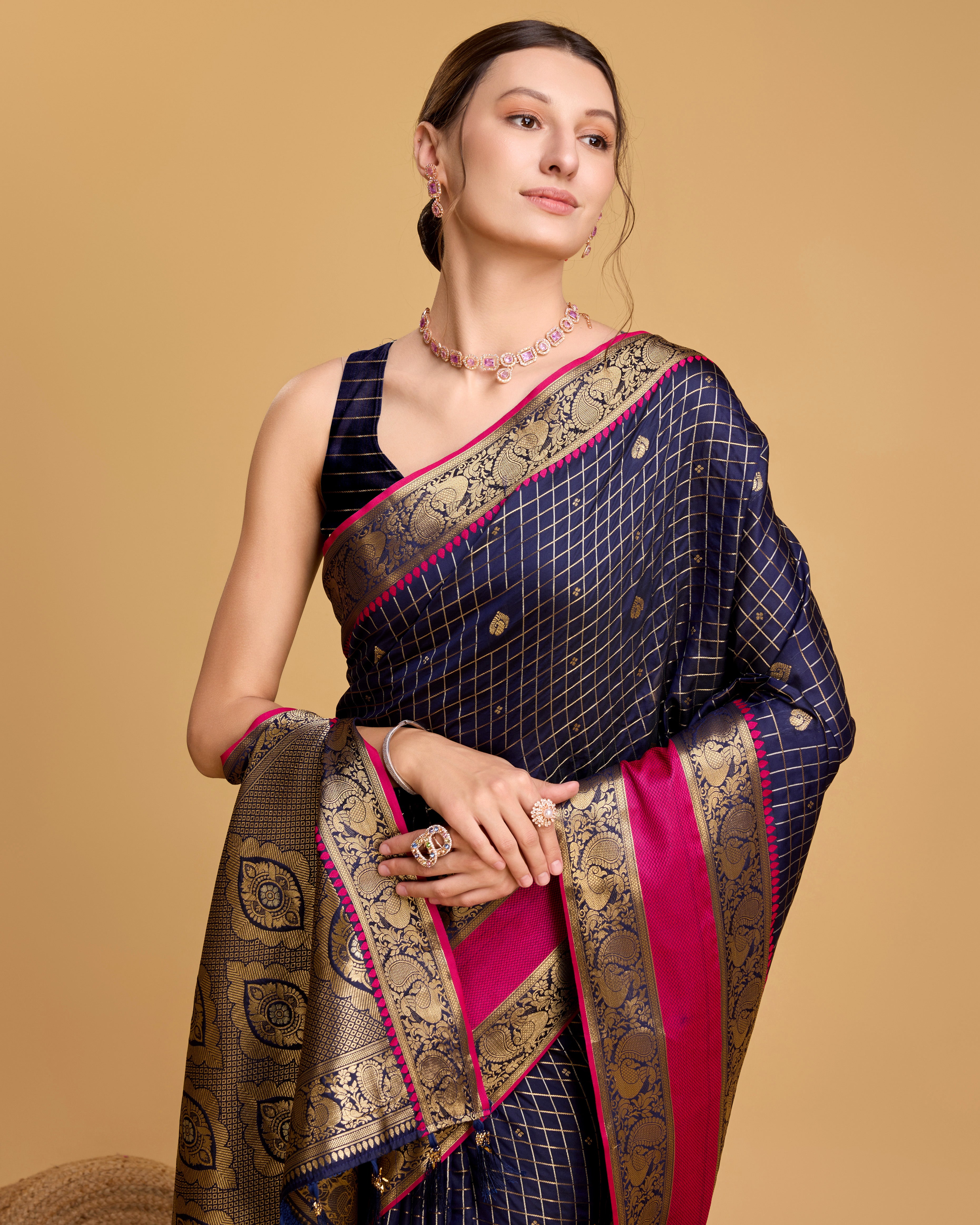 Navy Blue Soft, Stunning & Wedding-Ready: Banarasi Sarees for Every Celebration