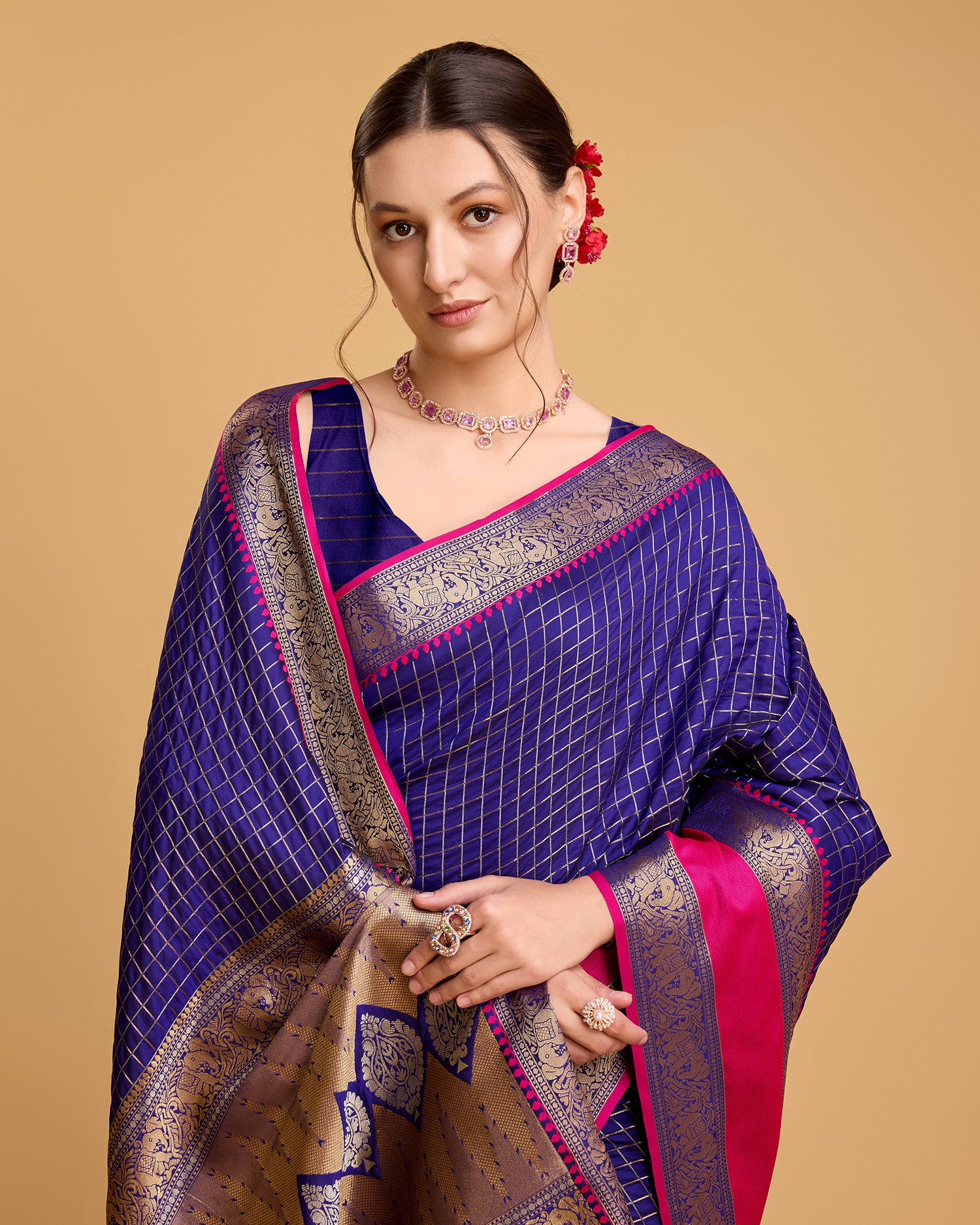 Be Wedding & Festive Ready with Our All-New PURE Jacquard Blue Saree Collection