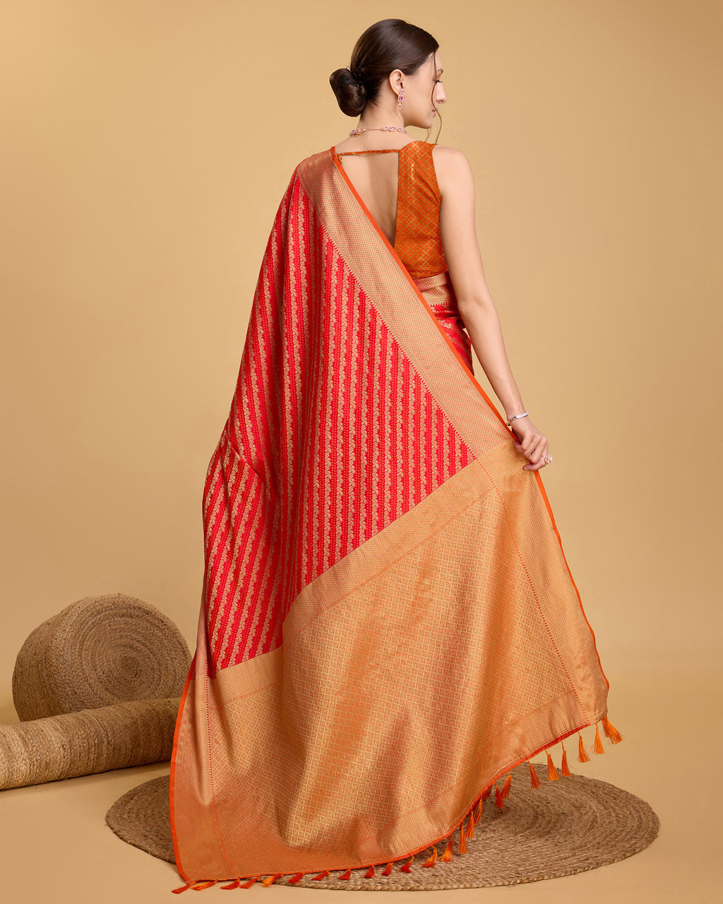 Red Banarasi Saree – Lightweight Elegance for Weddings & Festive Celebrations