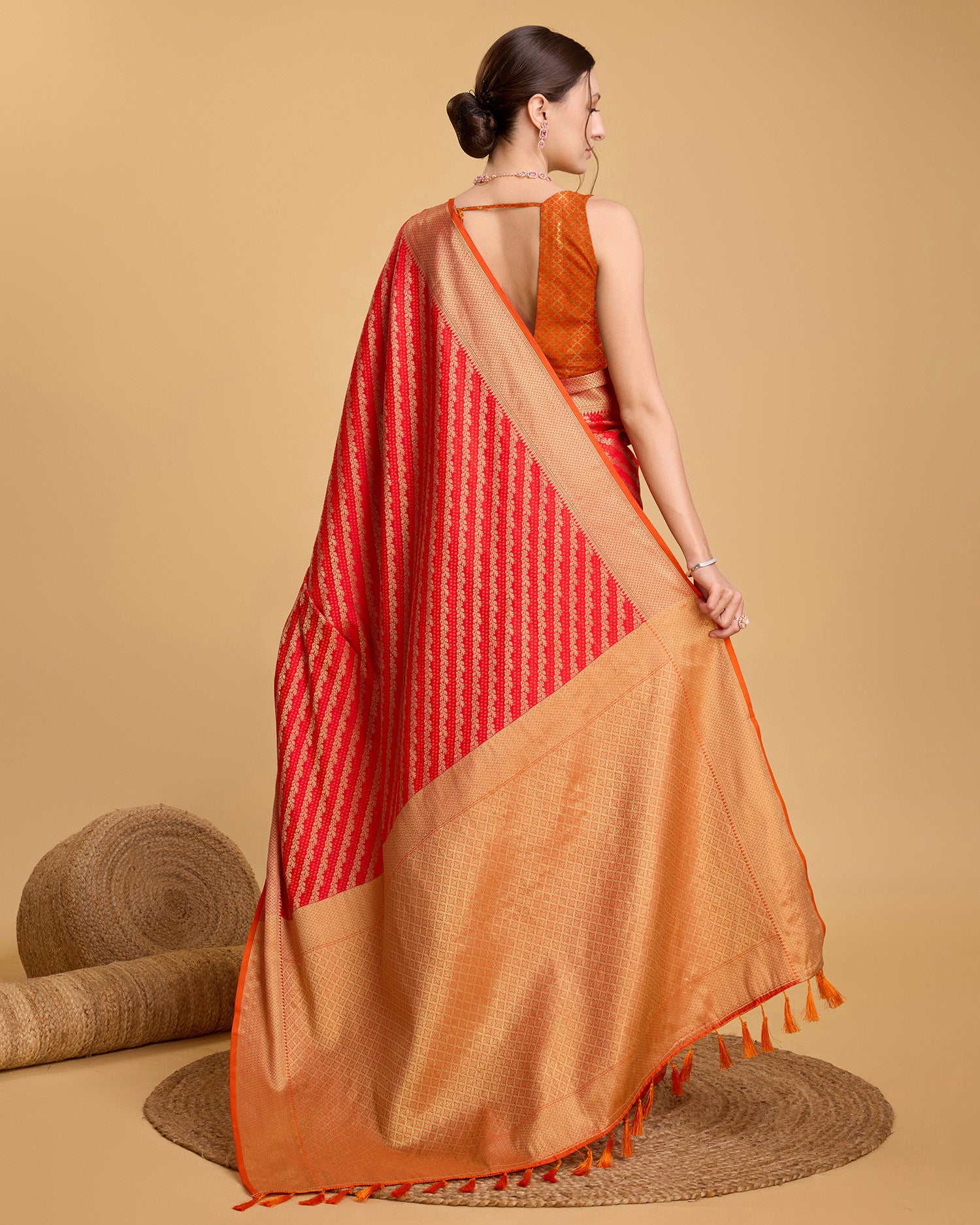 Red Banarasi Saree – Lightweight Elegance for Weddings & Festive Celebrations