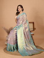 Elegance Redefined: Semi Silk Sky Blue Sarees in Vibrant Shades with Rich Zari Weave